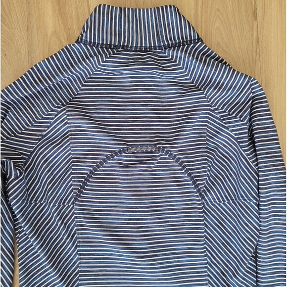 Athleta Striped Half Zip Top - Blue and White Size Small - Picture 3 of 7